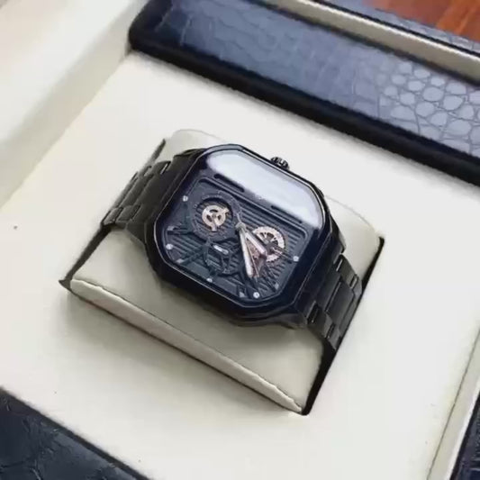 Luxury Men's Square Watch With Box